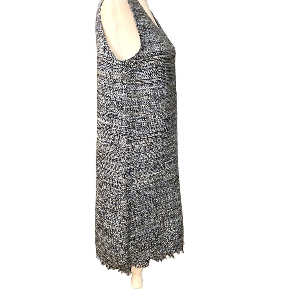 NWT Anthro Holding Horses Womens Blue Black Tweed Fringe Sweater Dress Sz Small - Picture 9 of 15